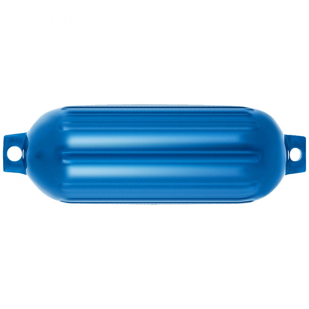 VEVOR Boat Fender 8.5 x 27 inches Blue Boat Protection Pack of 4 Ribbed Twin Eyes Boat Fender Bumper and Pump to Inflate 