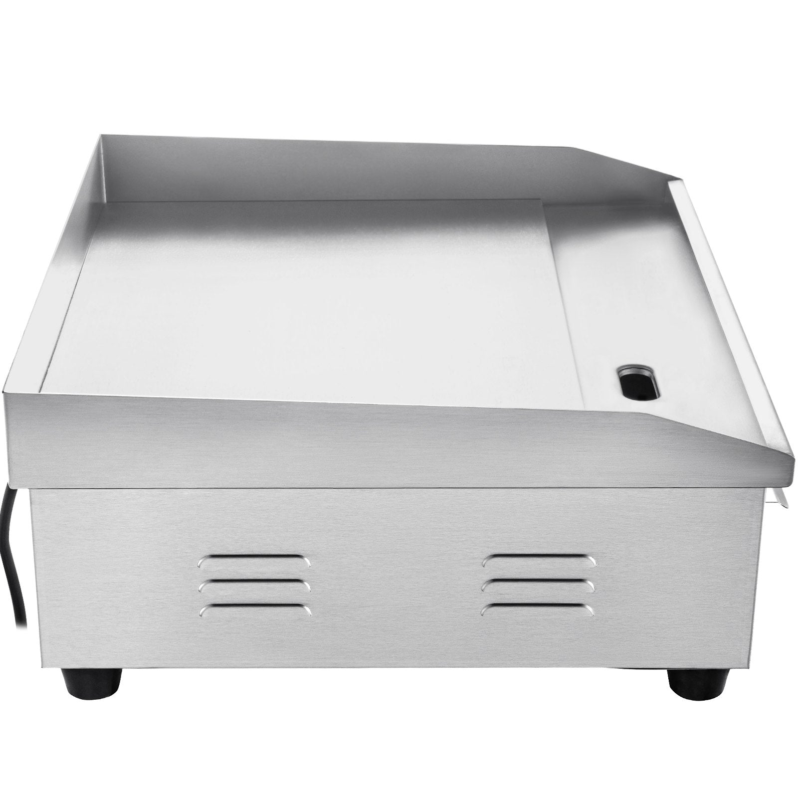 VEVOR 14\" Electric Countertop Flat Top Griddle 110V 1500W Non-Stick Commercial Electric Griddles Restaurant Teppanyaki Grill Stainless Steel Adjustable Temperature Control 122°F-572°F, Sliver 