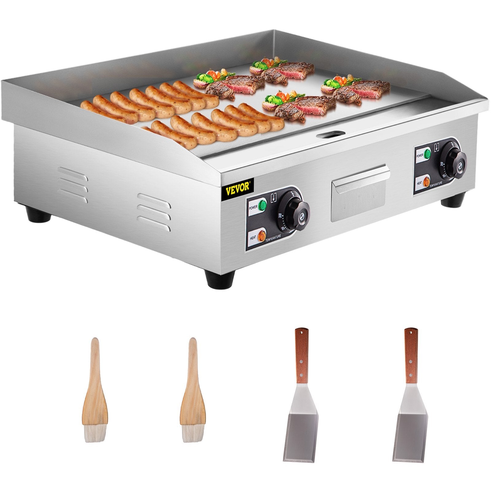 3000W 30" Electric Countertop Griddle Stainless steel Adjustable Temp Control Commercial Restaurant Grill 