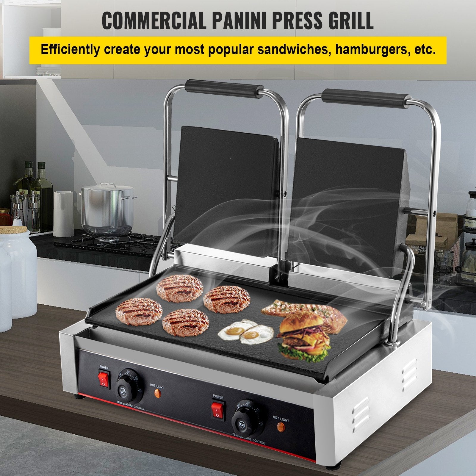 3600W Electric Bread Twin Grill Sandwich Bread Toaster Press Maker 