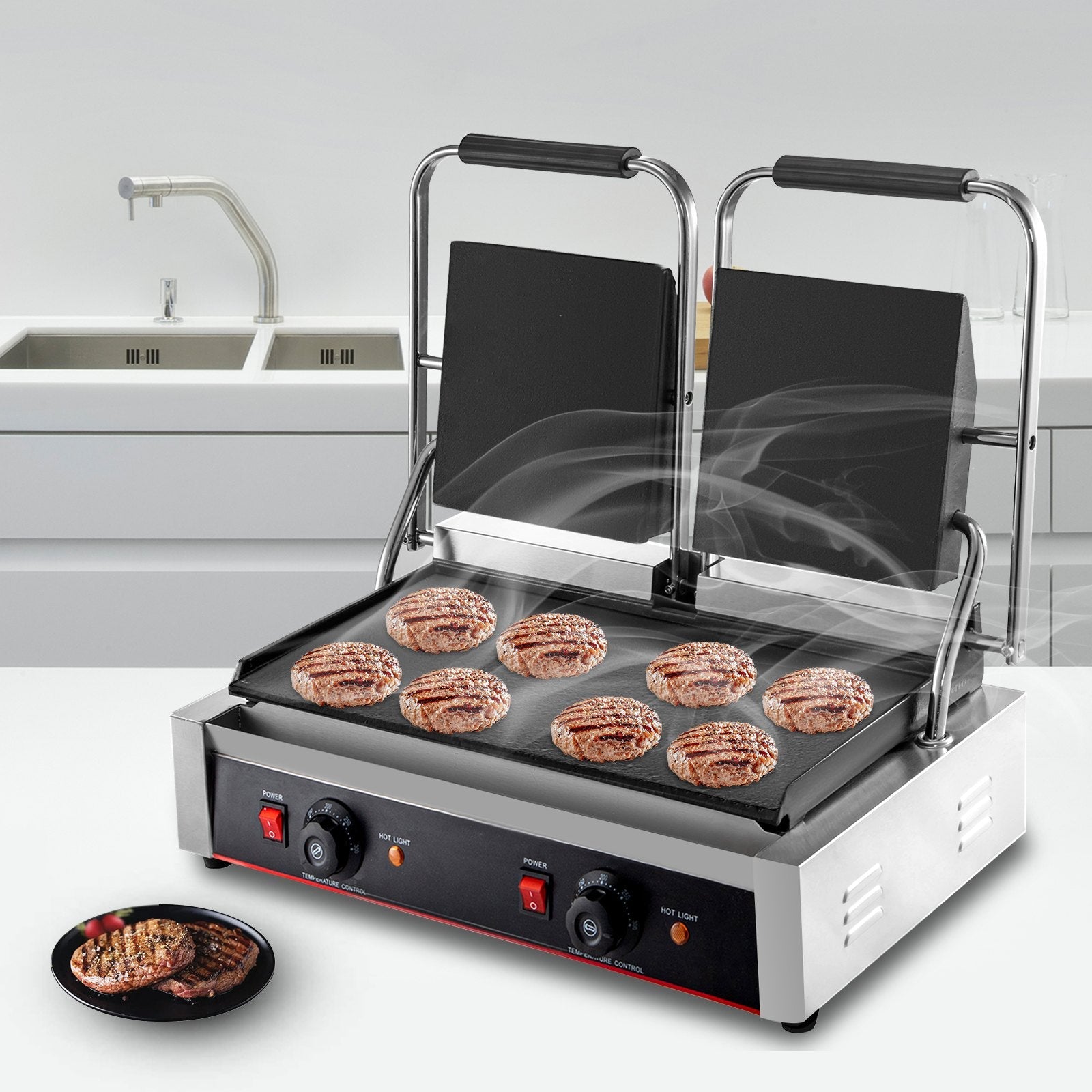 3600W Electric Bread Twin Grill Sandwich Bread Toaster Press Maker 