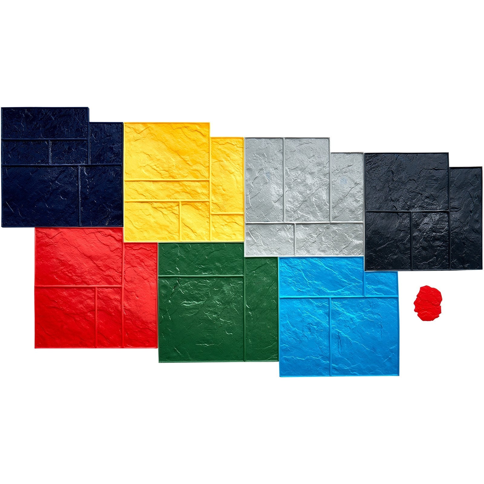 VEVOR Concrete Stamps Mat 24 in 7 pcs Texturing Skin Polyurethane Texture Molds 