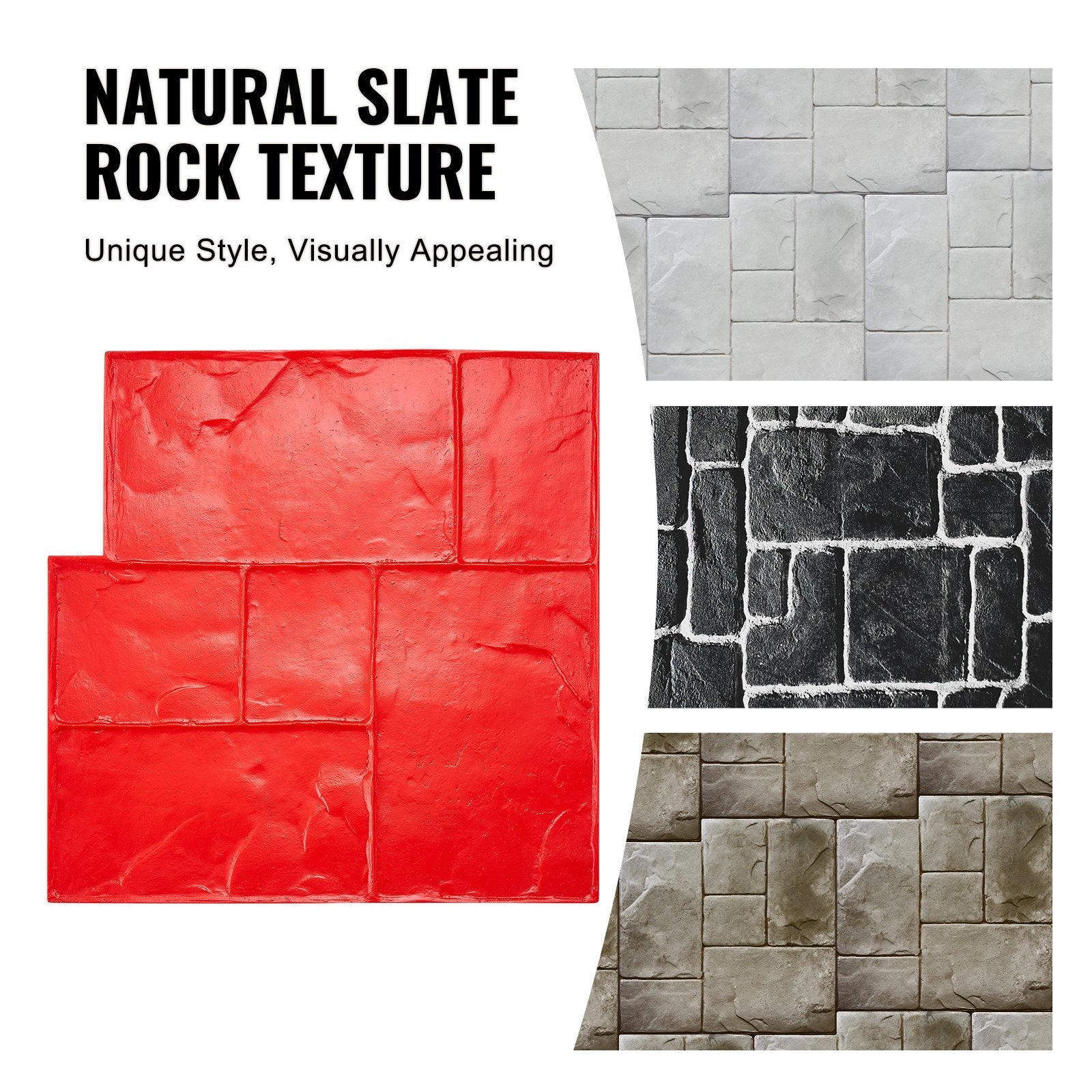 VEVOR Concrete Stamps Mat 24 x 24 in Texturing Skin Polyurethane Stamp Molds 