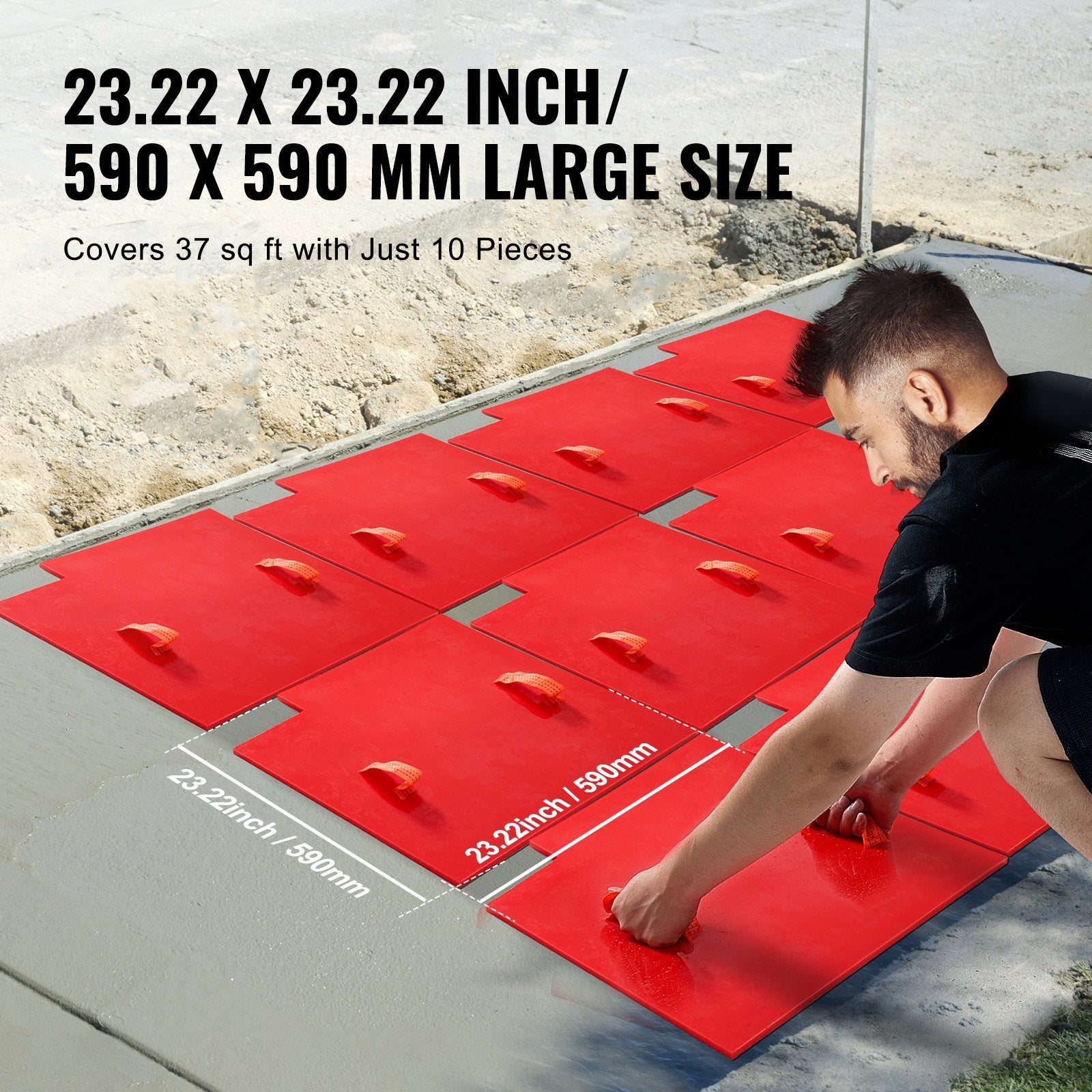 VEVOR Concrete Stamps Mat 24 x 24 in Texturing Skin Polyurethane Stamp Molds 