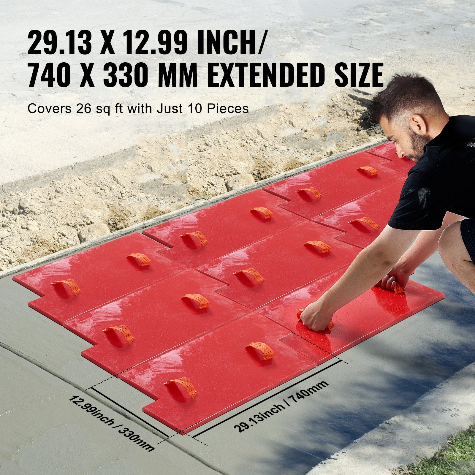 VEVOR Concrete Stamps Mat 28 x 12 in Texturing Skin Polyurethane Stamp Texture 
