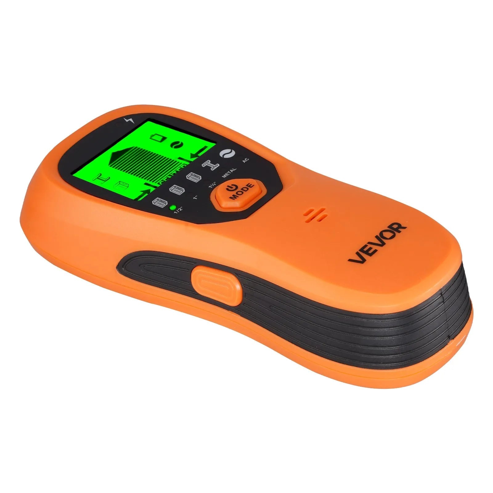VEVOR Stud Finder Wall Scanner, 5 in 1, Electronic Wall Stud Detector with Smart Sensor, High-Definition LCD Display and Audio Alarm, for the Center and Edge of Metal, AC Wire, Joists, Pipes, Orange 
