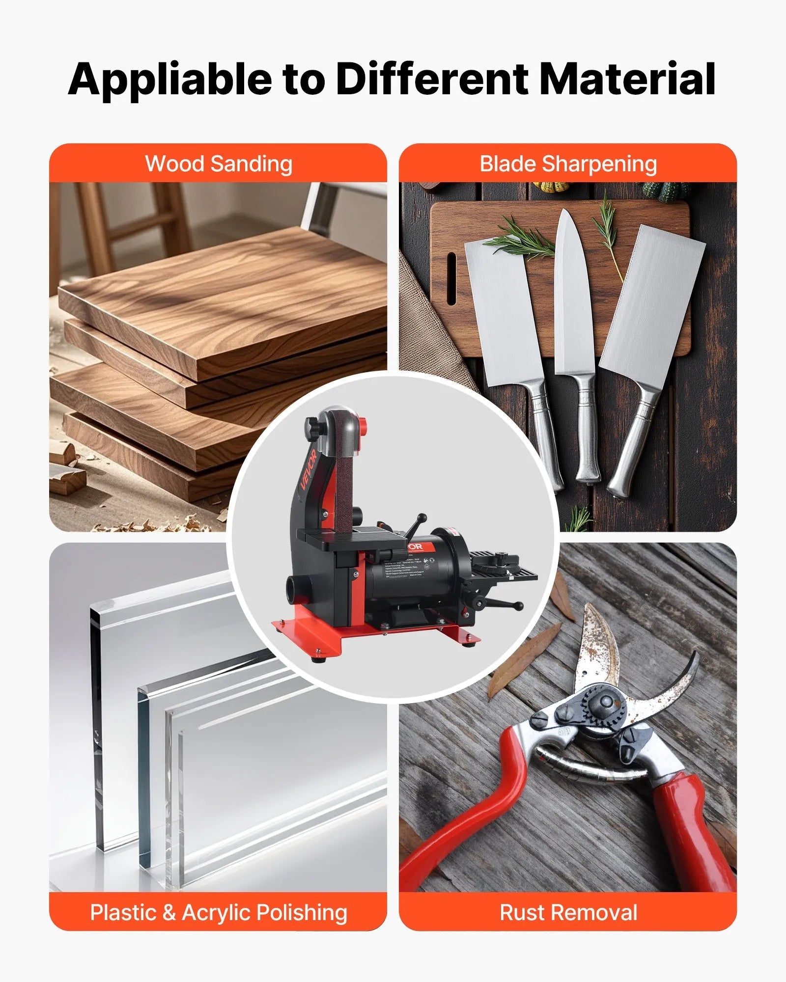 VEVOR 5" Disc Sander & 1" x 30" Belt Sander, 250W Benchtop Belt Disc Sanders Combo with 0 - 45° Adjustable Worktable & Dust Collection Ports for Woodworking, Furniture Refinishing, DIY Crafting 