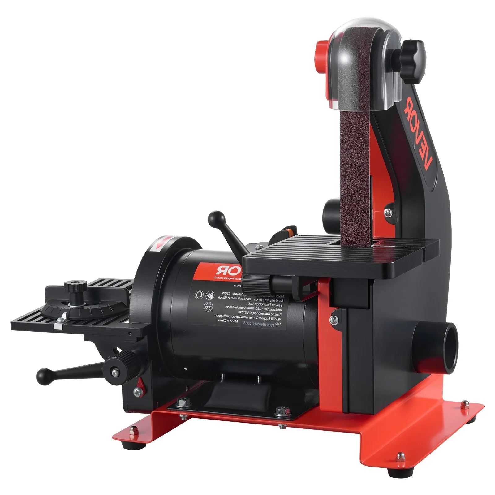 VEVOR 5" Disc Sander & 1" x 30" Belt Sander, 250W Benchtop Belt Disc Sanders Combo with 0 - 45° Adjustable Worktable & Dust Collection Ports for Woodworking, Furniture Refinishing, DIY Crafting 