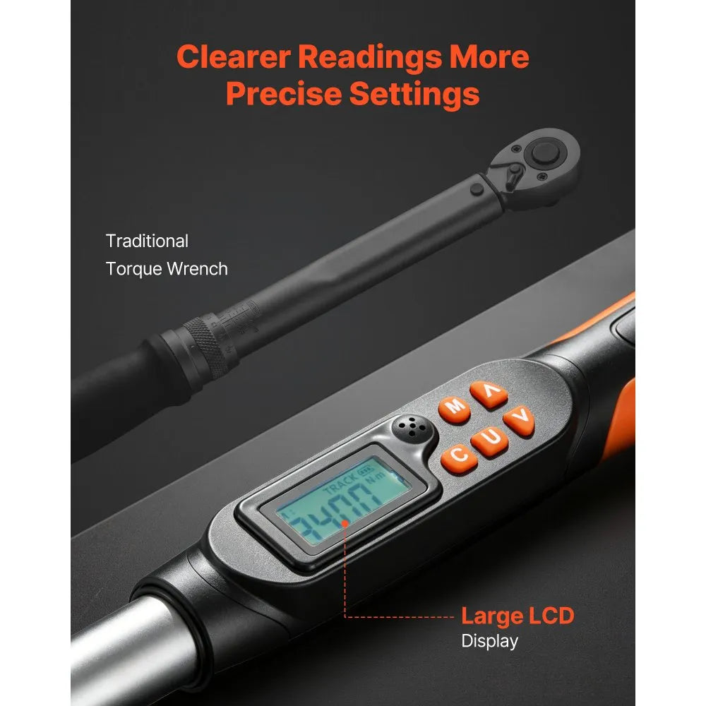 1/2" Drive Digital Torque Wrench Set with LCD Display & Sockets