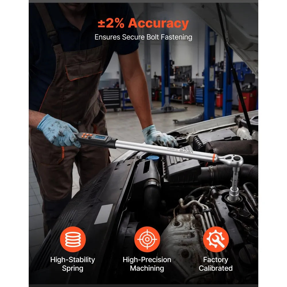 1/2" Drive Digital Torque Wrench Set with LCD Display & Sockets