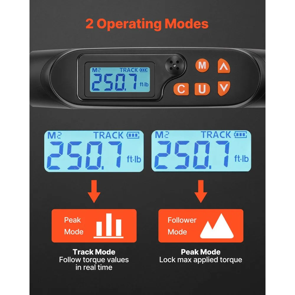 1/2" Drive Digital Torque Wrench Set with LCD Display & Sockets