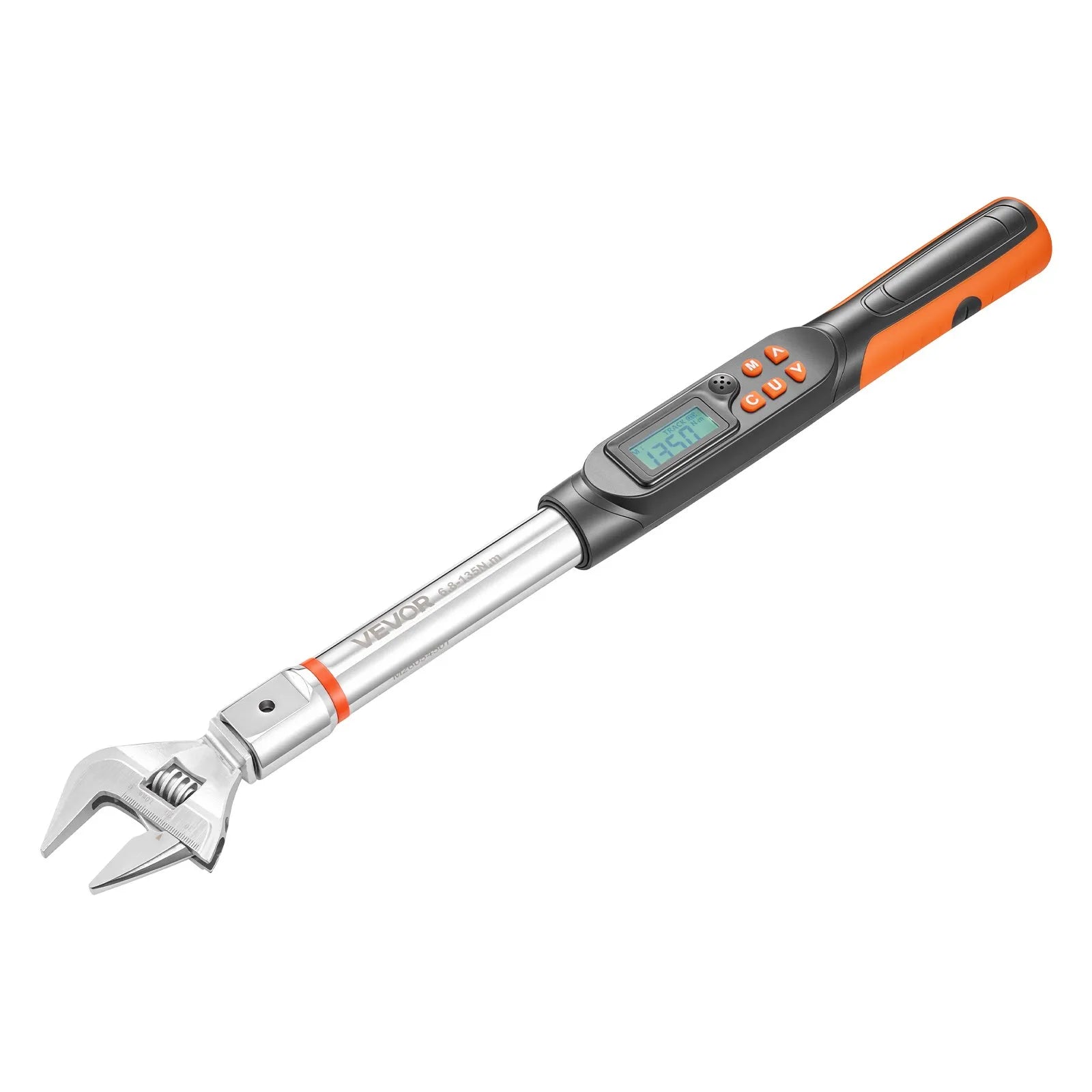 Digital Adjustable Torque Wrench with LCD Display, 0–1.5" Adjustable Jaw, ±2% Accuracy