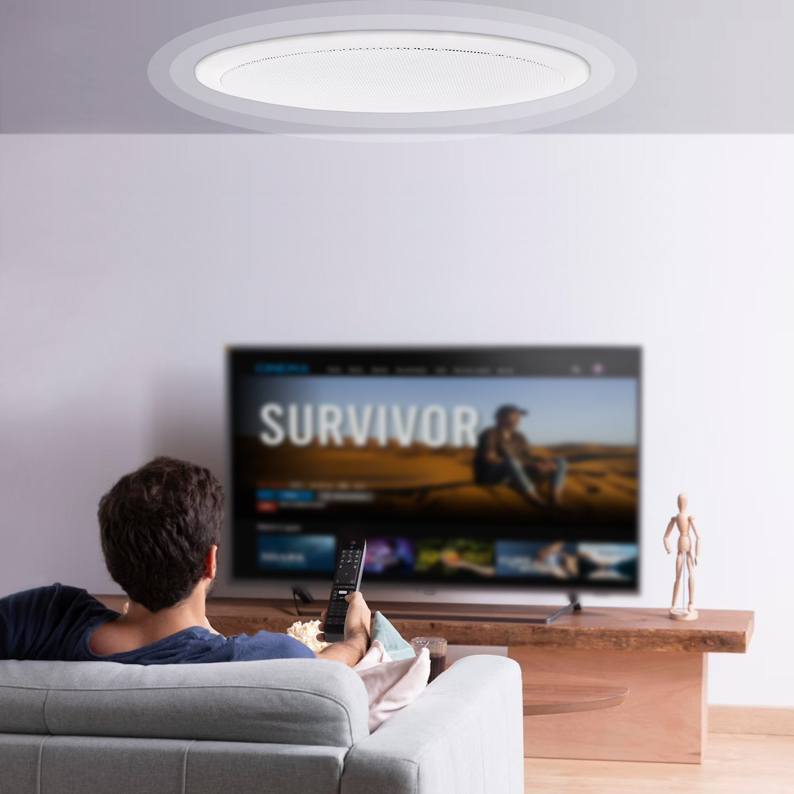 VEVOR 6.5 Inch in Ceiling Speakers, 150-Watts, Flush Mount Ceiling & in-Wall Speakers System with 8?Impedance 89dB Sensitivity, for Home Kitchen Living Room Bedroom or Covered Outdoor Porches, Single 