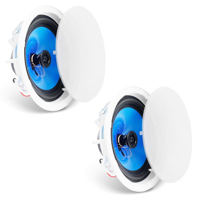 VEVOR 2 PCs 8 Inch in Ceiling Speakers, 50-Watts, Flush Mount Ceiling & in-Wall Speakers System with 8?Impedance 89dB Sensitivity, for Home Kitchen Living Room Bedroom or Covered Outdoor Porches 