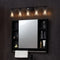 5-Light Bathroom Vanity Light Fixture, 37.1-Inch Modern Wall Light with Clear Glass Shades, E26 Base, Matte Black