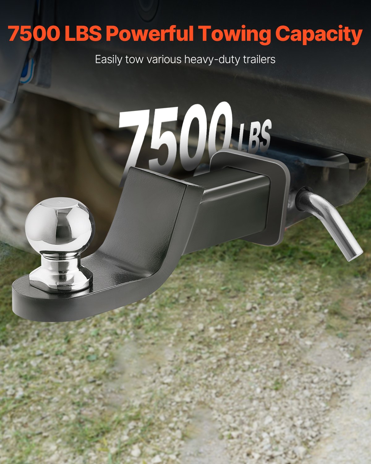 VEVOR Trailer Hitch 2" Receiver 2" Drop Trailer Hitch Ball Mount 7500 lbs 
