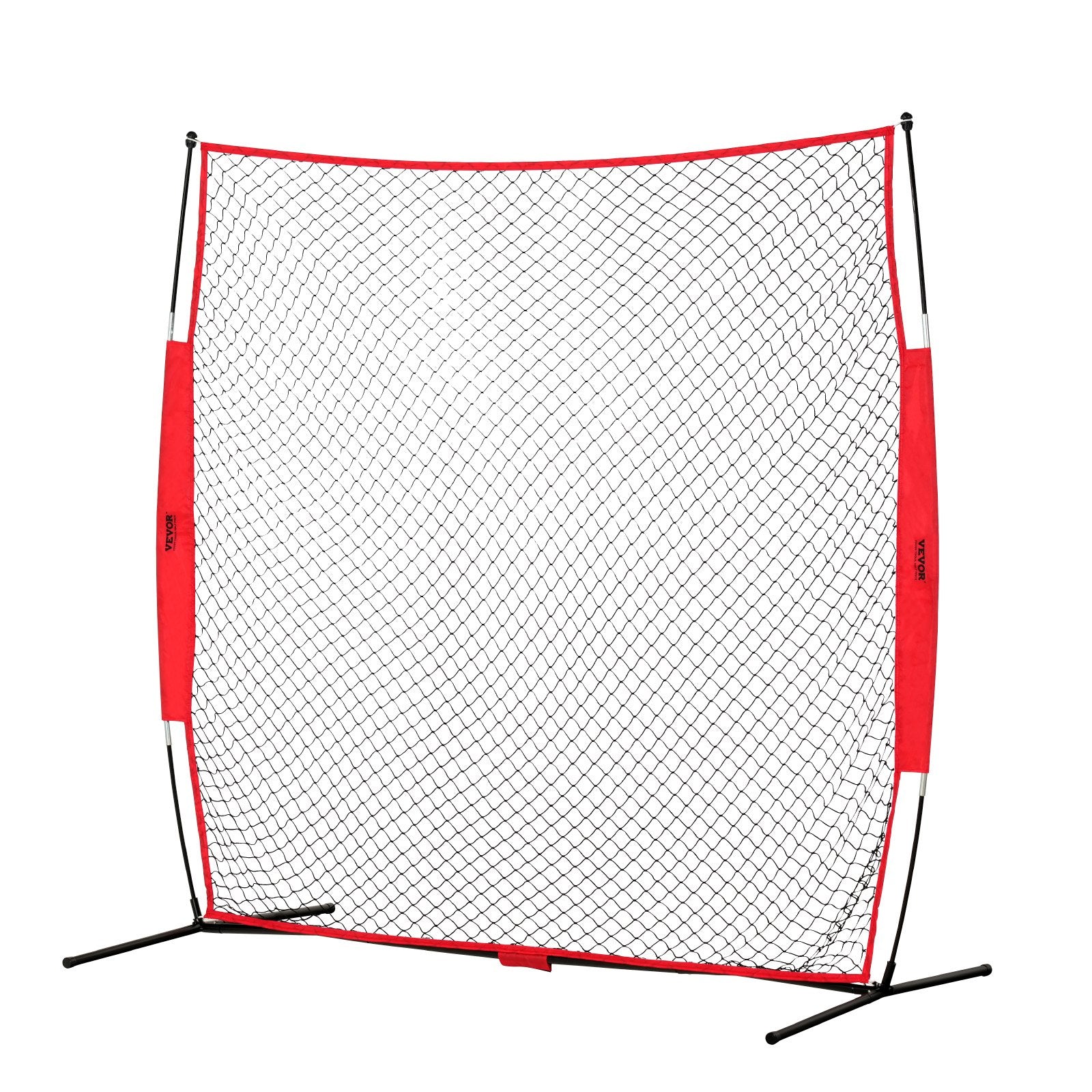 VEVOR Barricade Backstop Net, 7x7 ft Ball Sports Barrier Netting, Portable Practice Equipment with Carry Bag, Protection Screen for Baseball Softball Lacrosse Soccer Hockey Training, for Backyard 