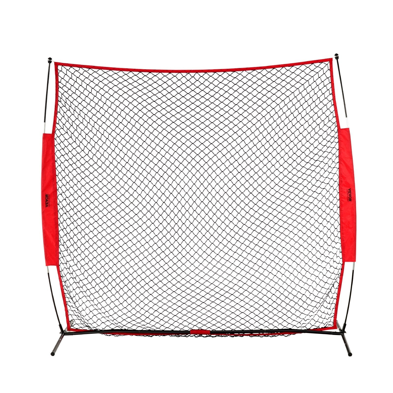 VEVOR Barricade Backstop Net, 7x7 ft Ball Sports Barrier Netting, Portable Practice Equipment with Carry Bag, Protection Screen for Baseball Softball Lacrosse Soccer Hockey Training, for Backyard 