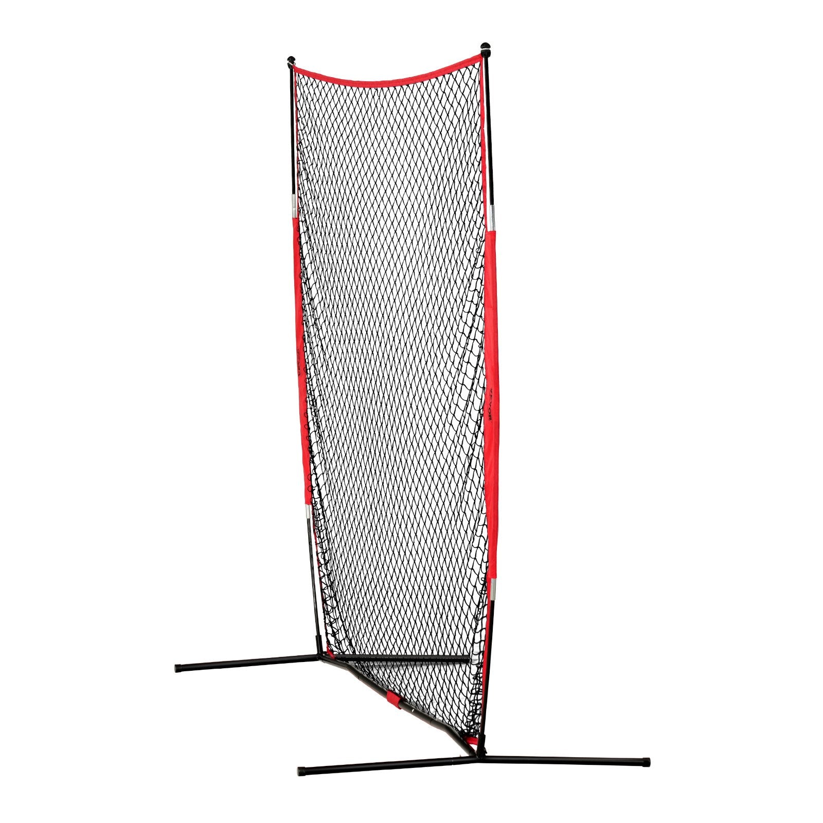 VEVOR Barricade Backstop Net, 7x7 ft Ball Sports Barrier Netting, Portable Practice Equipment with Carry Bag, Protection Screen for Baseball Softball Lacrosse Soccer Hockey Training, for Backyard 