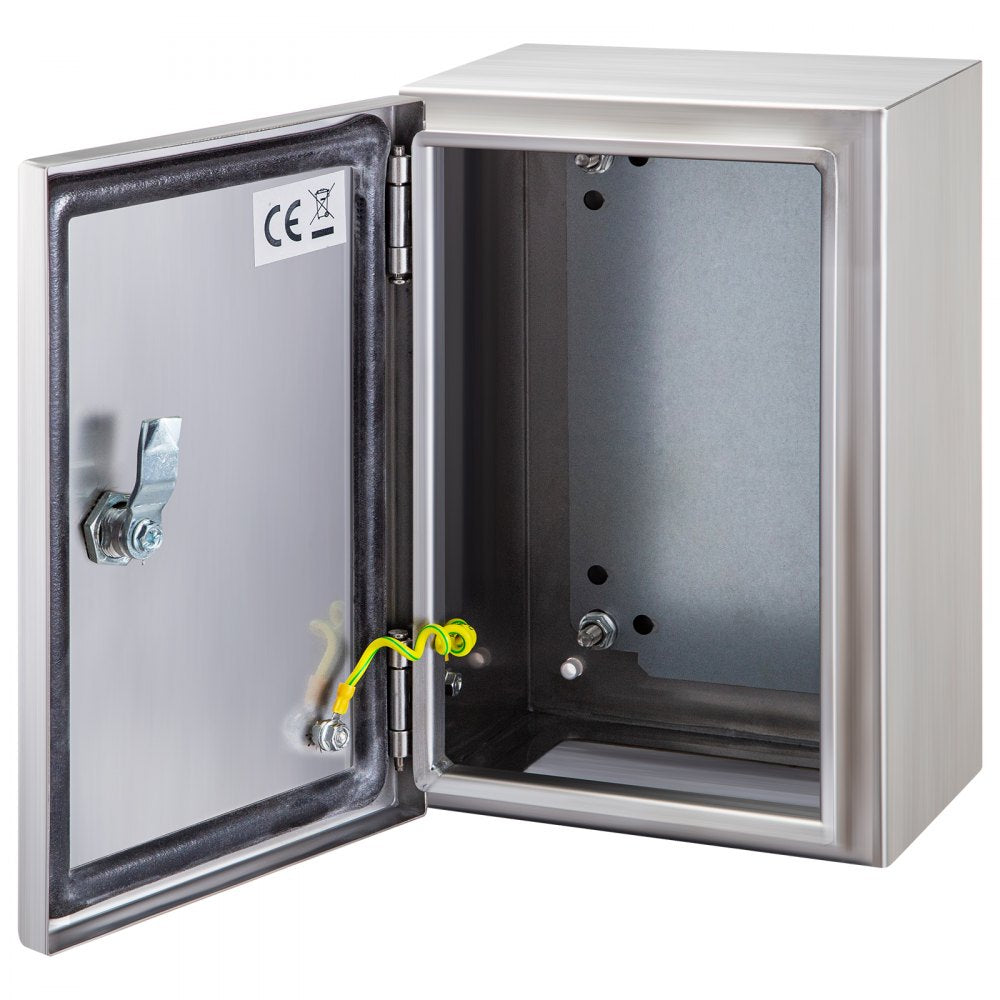 VEVOR Steel Electrical Box 16" x 12" x 8" Electrical Enclosure Box 304 Stainless Steel Electronic Equipment Enclosure Box IP65 Weatherproof Wall-Mounted Metal Electrical Enclosure with Mounting Plate 