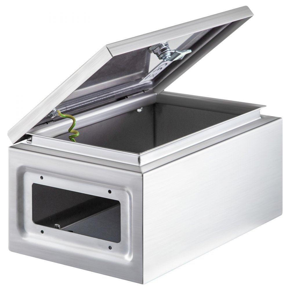 VEVOR Steel Electrical Box 16" x 12" x 8" Electrical Enclosure Box 304 Stainless Steel Electronic Equipment Enclosure Box IP65 Weatherproof Wall-Mounted Metal Electrical Enclosure with Mounting Plate 