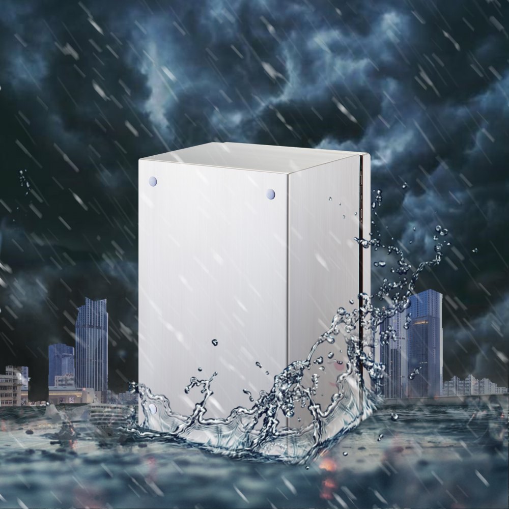 VEVOR Steel Electrical Box 16" x 12" x 8" Electrical Enclosure Box 304 Stainless Steel Electronic Equipment Enclosure Box IP65 Weatherproof Wall-Mounted Metal Electrical Enclosure with Mounting Plate 