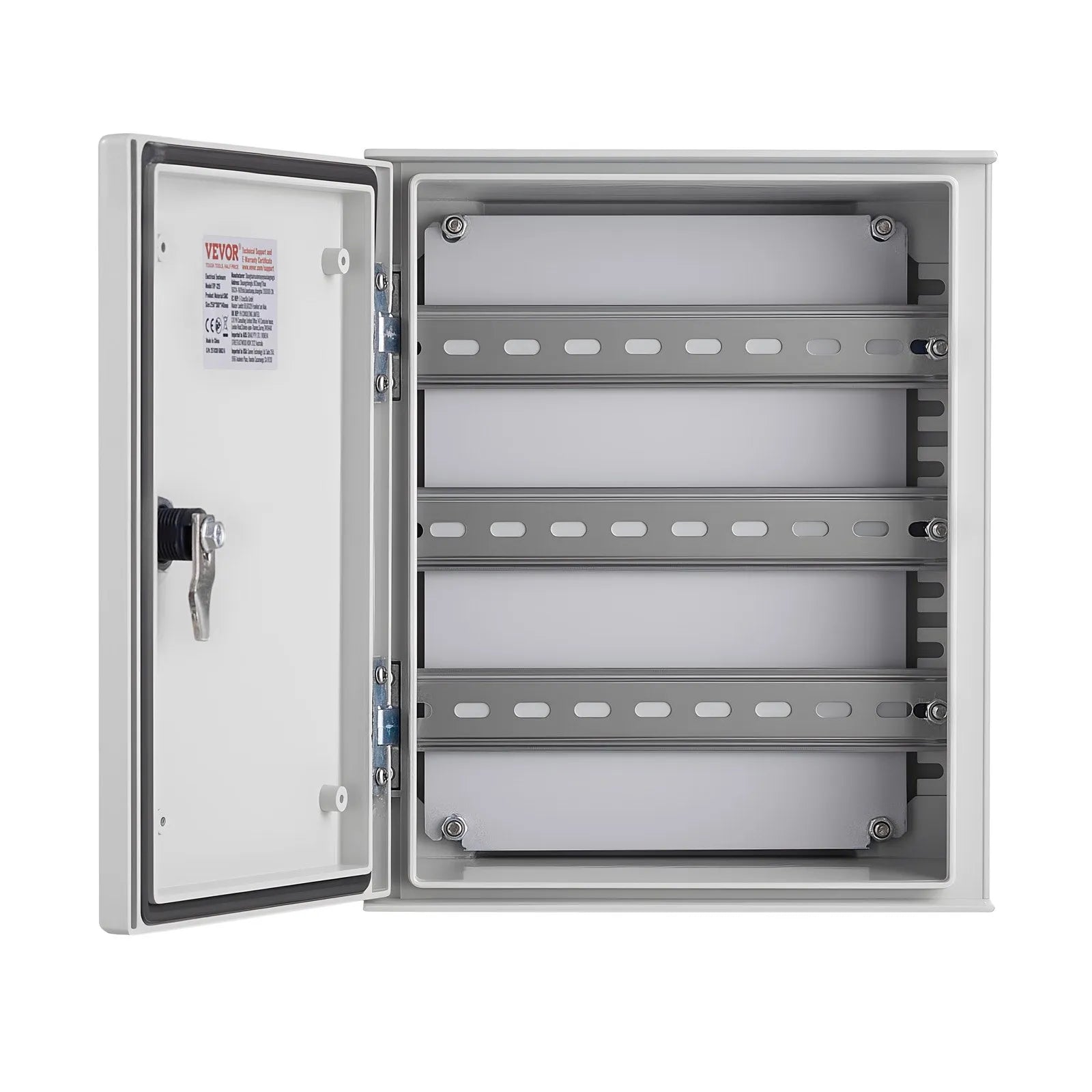 VEVOR Fiberglass Enclosure 11.8 x 9.8 x 5.5" Electrical Enclosure Box NEMA 3X Electronic Equipment Enclosure Box IP65 Weatherproof Wall-Mounted Electrical Enclosure With Hinges & Quarter-Turn Latches