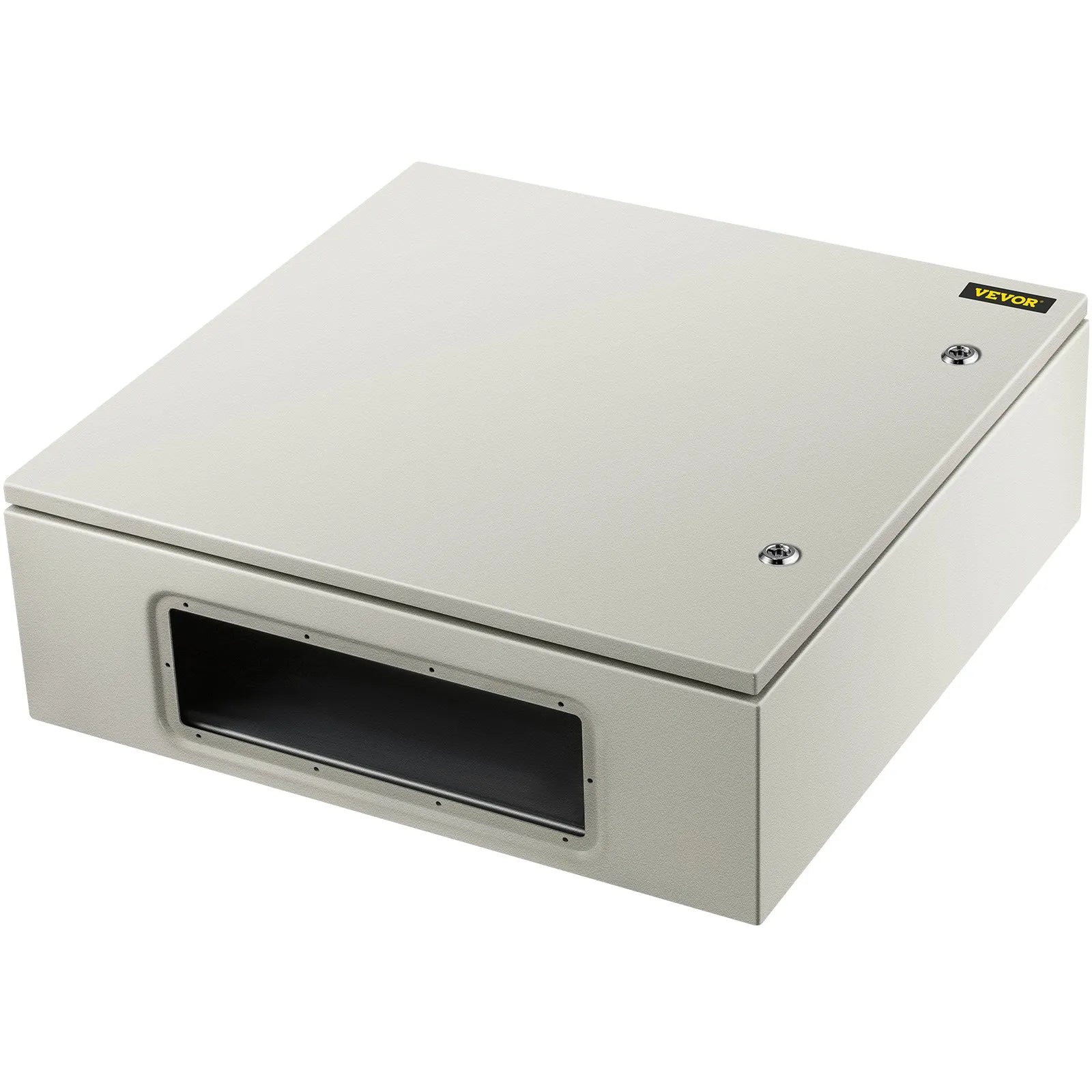 VEVOR Steel Electrical Box 24'' x 24'' x 8'' Electrical Enclosure Box, Carbon Steel Hinged Junction Box, IP65 Weatherproof Metal Box Wall-Mounted Electronic Equipment Enclosure Box with Mounting Plate