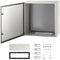 VEVOR Steel Electrical Box 24'' x 24'' x 12'' Electrical Enclosure, Carbon Steel Hinged Junction Box, IP65 Weatherproof Metal Box Wall-Mounted Electronic Equipment Enclosure Box with Mounting Plate