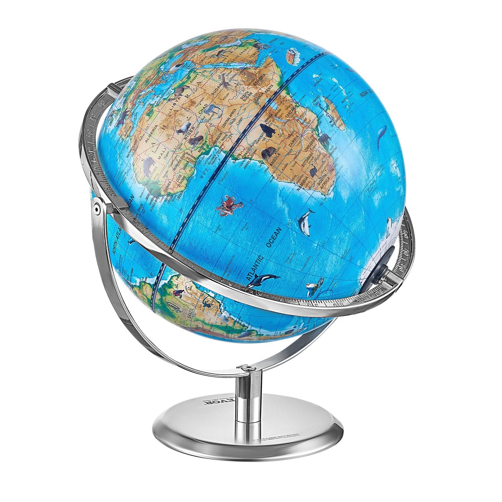 VEVOR Educational Globe for Kids, 10 in/254 mm, Interactive AR World Globe with AR Golden Globe APP LED Night Lighting 720° Rotation, STEM Toy Gifts for Kids Compatible with Android or iOS Devices 