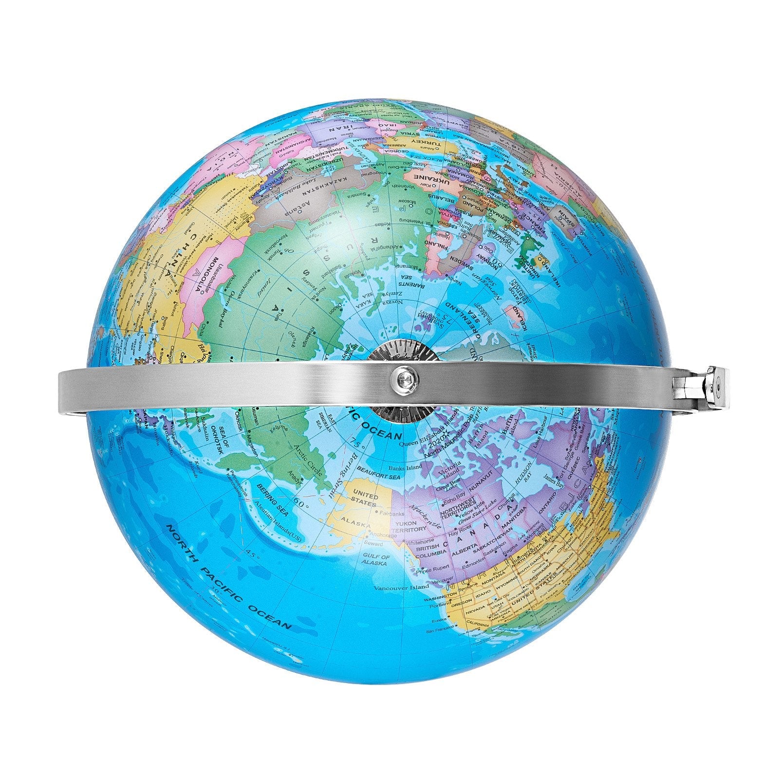 VEVOR Illuminated World Globe with Stand, 9 in/228.6 mm, Educational Earth Globe with Stable Heavy Metal Base and LED Constellation Night Light HD Printed Map, Spinning for Kids Classroom Learning 