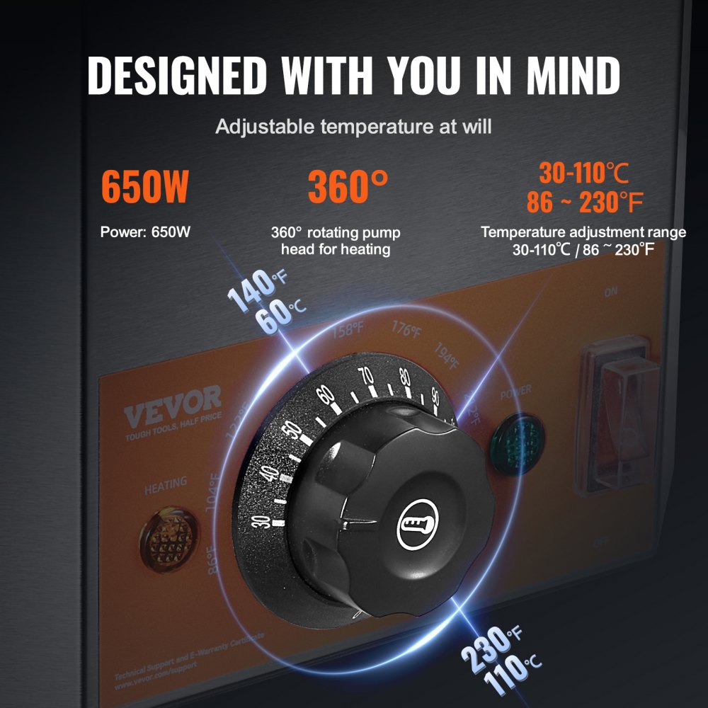 VEVOR Electric Cheese Dispenser with Pump, 2.3 Qt Commercial Hot Fudge Warmer, Stainless Steel Heated Pump Dispenser, 86-230? Temp Adjustable Nacho Cheese Sauce Warmer, for Hot Fudge Cheese Caramel 