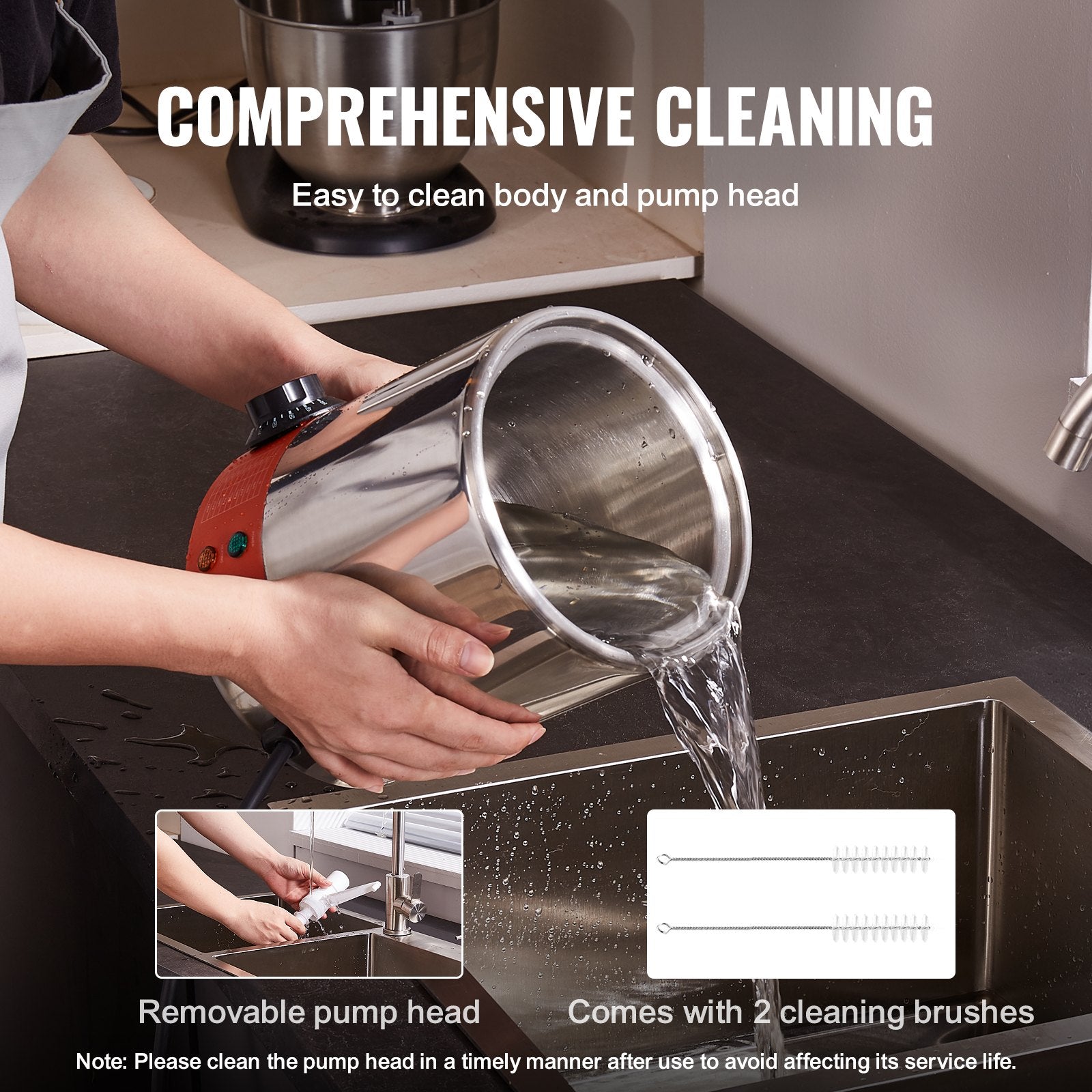 VEVOR Electric Cheese Dispenser with Pump, 2.3 Qt Commercial Hot Fudge Warmer, Plastic Pump Dispenser, 86-230? Temp Adjustable Nacho Cheese Sauce Warmer, for Hot Fudge Cheese Caramel 