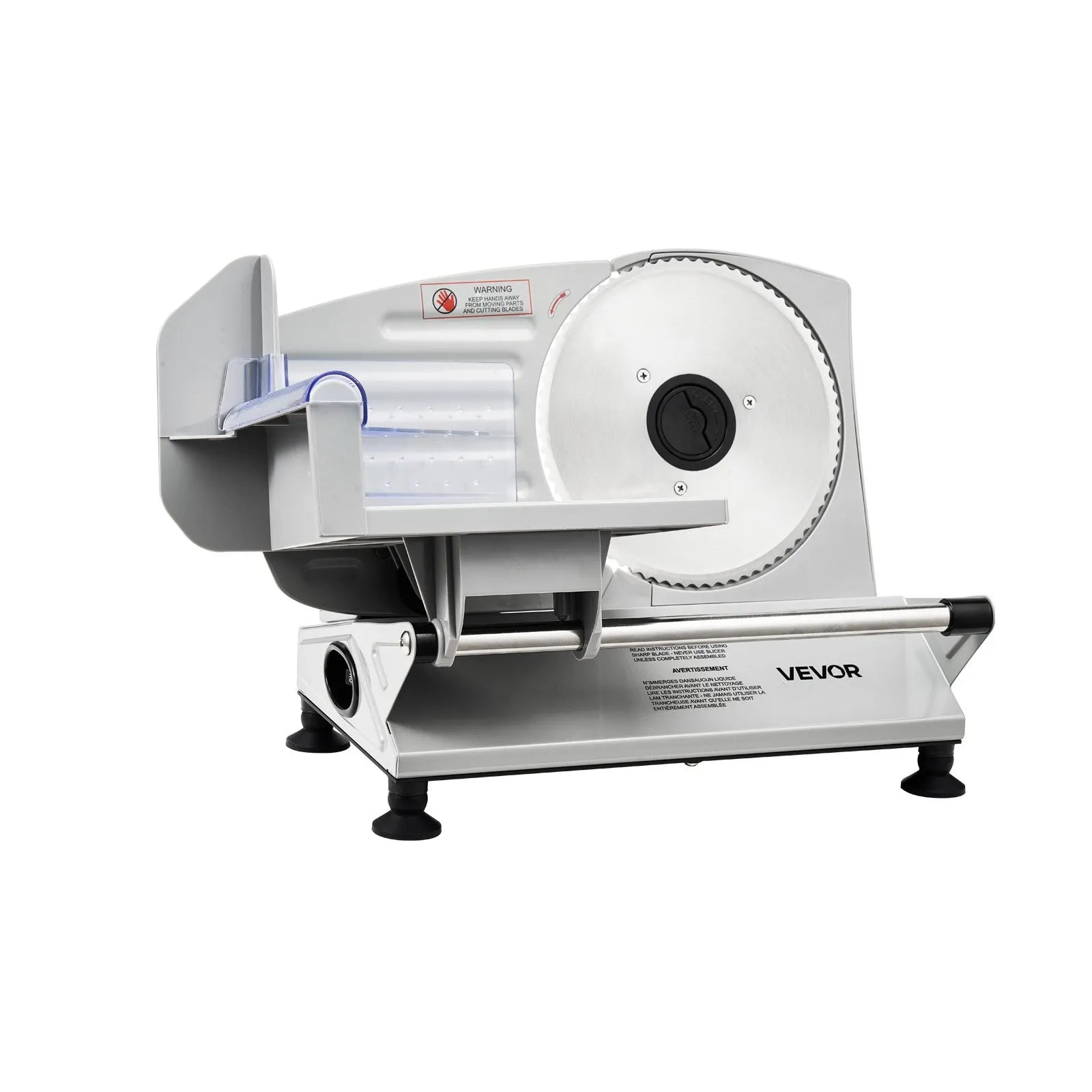 VEVOR Meat Slicer, 6.7 inch 150W Electric Deli Slicer Machine with two SUS420 Blades, 0-0.6 inch Adjustable Thickness, ETL Certified Home Food-Slicer for Meat, Ham, Baguett, Steak 