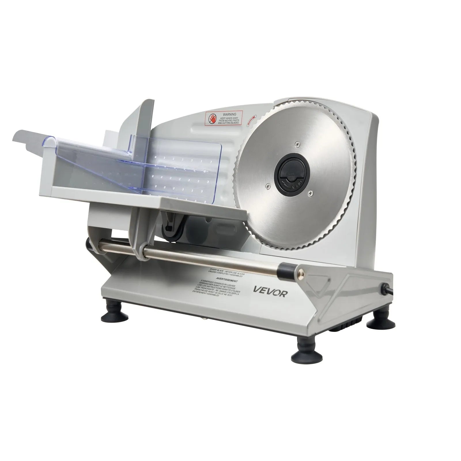 VEVOR Meat Slicer, 6.7 inch 150W Electric Deli Slicer Machine with two SUS420 Blades, 0-0.6 inch Adjustable Thickness, ETL Certified Home Food-Slicer for Meat, Ham, Baguett, Steak 