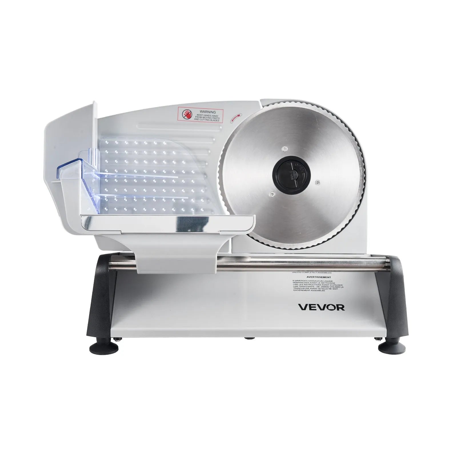 VEVOR Meat Slicer, 7.5 inch 200W Electric Deli Slicer Machine with SUS420 Blade, 0-0.6 inch Adjustable Thickness, ETL Certified Home Food-Slicer for Meat, Ham, Baguett, Steak 