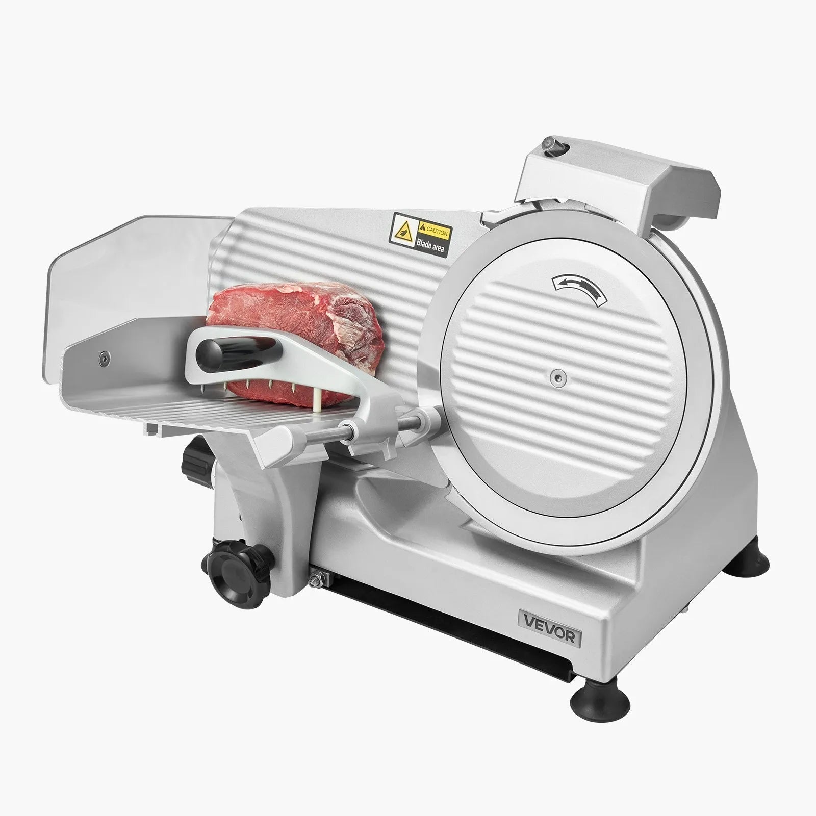 VEVOR Commercial Meat Slicer, 10 inch Electric Deli Slicer Machine, 320W Food-Slicer with SUS420 Blade, 0-0.4 inch Adjustable Thickness, for Frozen Meat, Ham, Baguett, Steak 