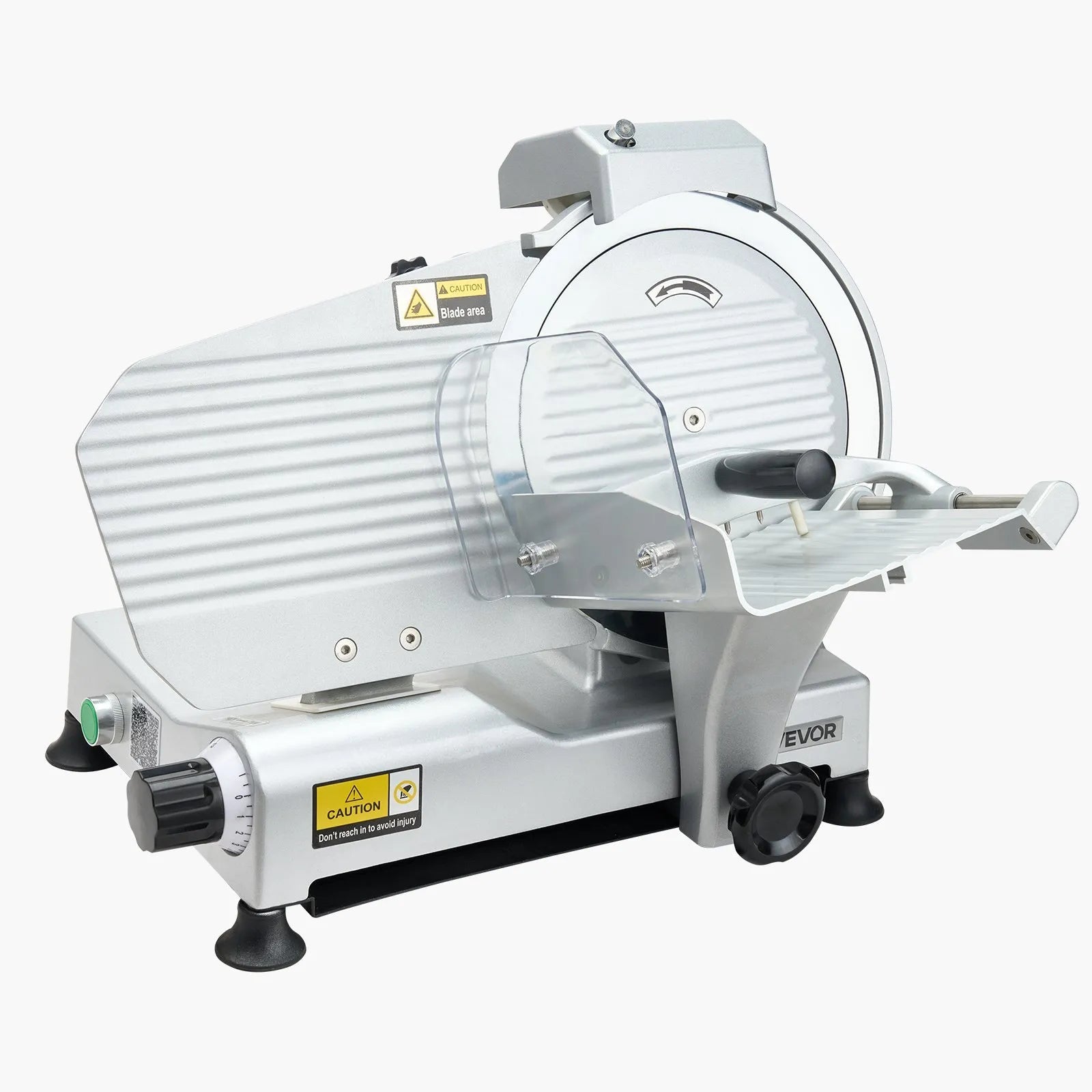 VEVOR Commercial Meat Slicer, 10 inch Electric Deli Slicer Machine, 320W Food-Slicer with SUS420 Blade, 0-0.4 inch Adjustable Thickness, for Frozen Meat, Ham, Baguett, Steak 