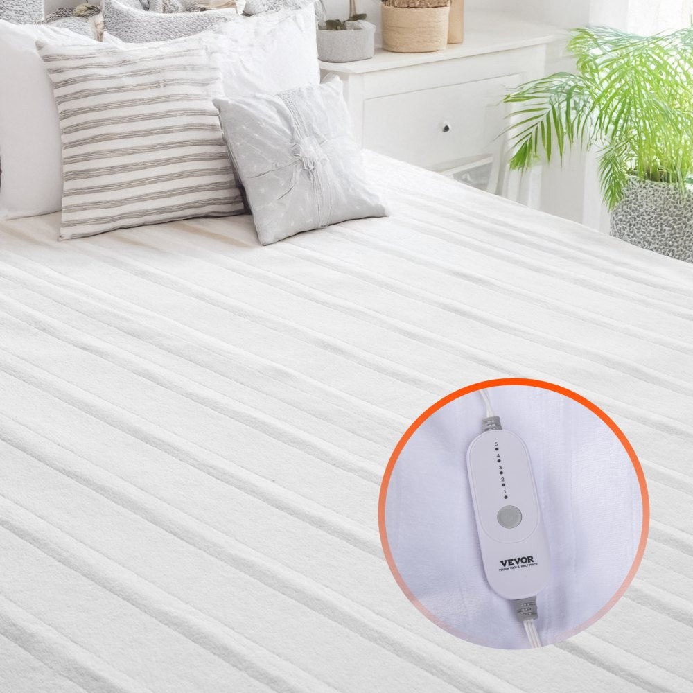 VEVOR Heated Mattress Pad 39x75 in Electric Warmer Coral Fleece with Auto Off 