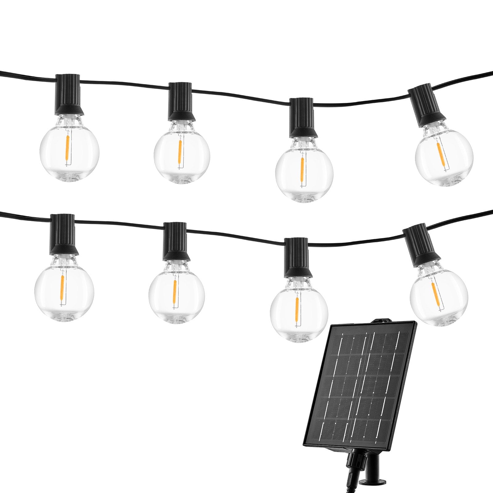 100FT Solar LED Outdoor String Patio Lights Waterproof with Remote Control 