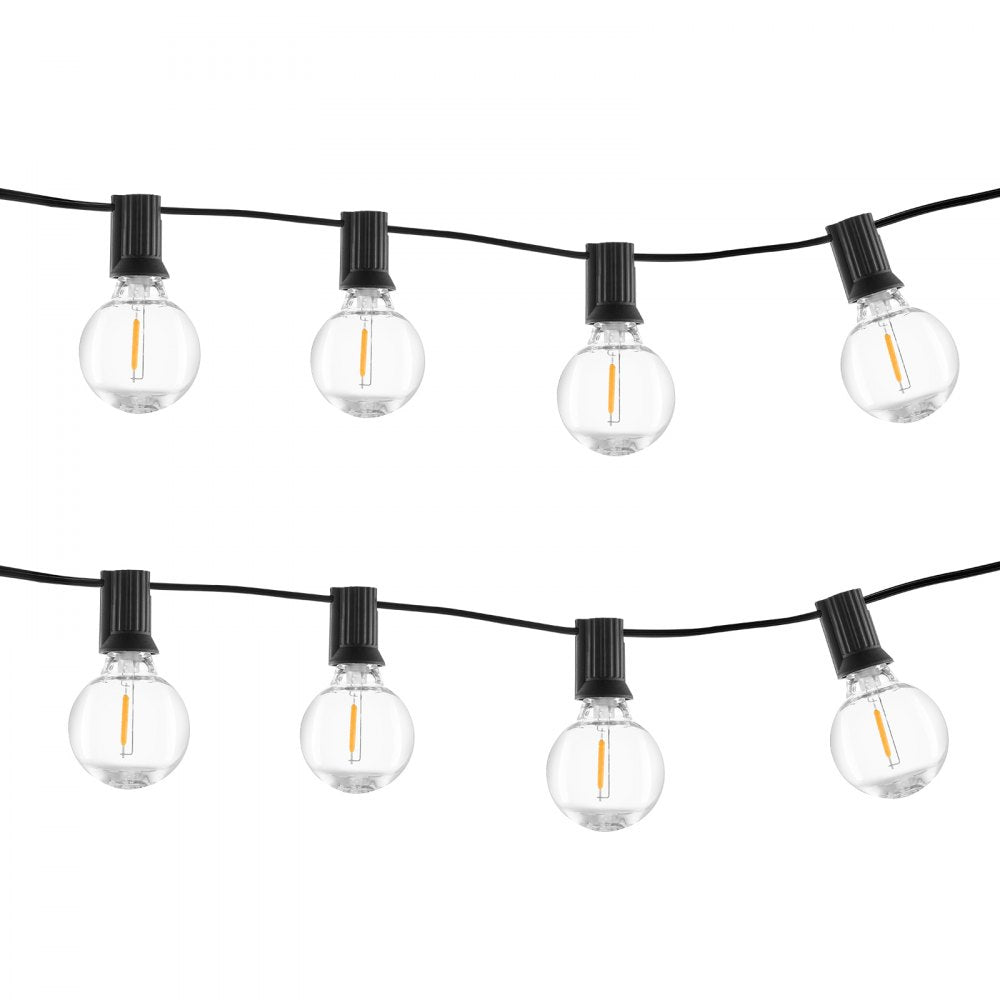 VEVOR 100FT LED Outdoor String Patio Lights Waterproof G40 Shatterproof Bulbs 