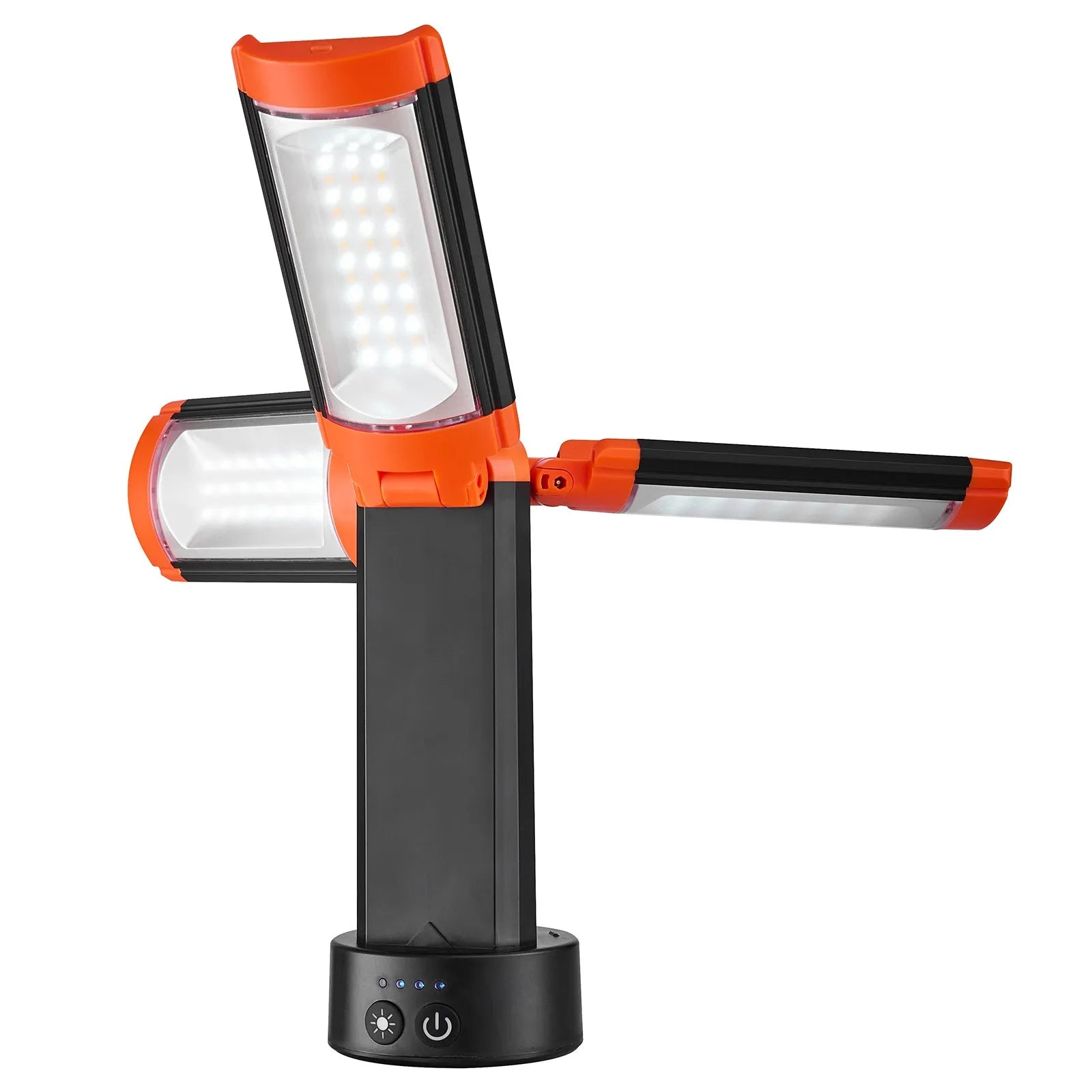 VEVOR LED Work Light with Stand, 10Ah, Rechargeable Cordless Camping Light, with 3 Lamp Heads, Detachable Tripod Stand, 2200 Lumens 3000K-6500K Dimmable, Portable Construction Lighting for Job Site 