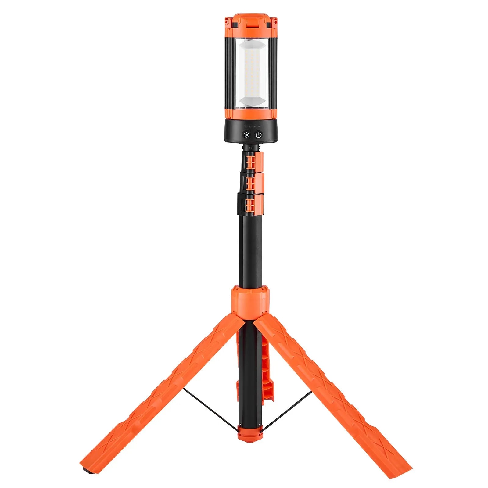 VEVOR LED Work Light with Stand, 10Ah, Rechargeable Cordless Camping Light, with 3 Lamp Heads, Detachable Tripod Stand, 2200 Lumens 3000K-6500K Dimmable, Portable Construction Lighting for Job Site 