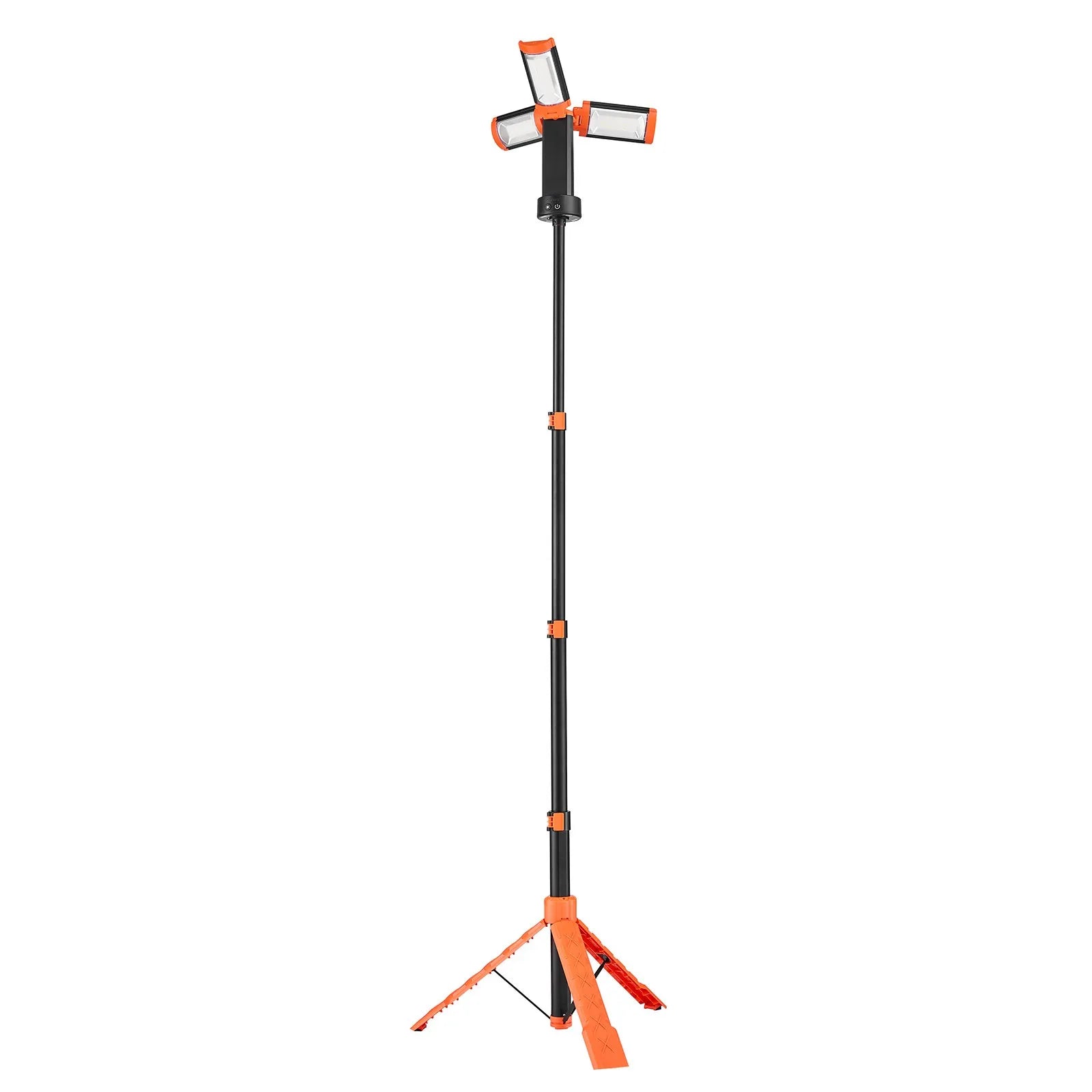 VEVOR LED Work Light with Stand, 10Ah, Rechargeable Cordless Camping Light, with 3 Lamp Heads, Detachable Tripod Stand, 2200 Lumens 3000K-6500K Dimmable, Portable Construction Lighting for Job Site 
