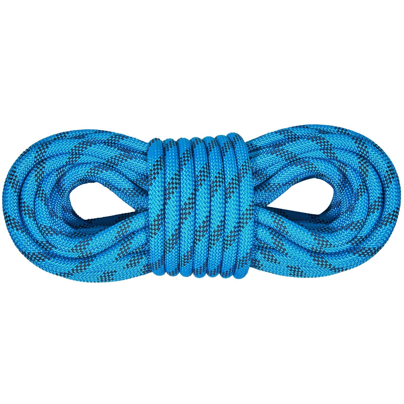 VEVOR Static Climbing Rope, 64 ft Outdoor Rock Climbing Rope with 26KN Breaking Tension, 0.4'' /10mm High Strength Safety Rope, Escape Rope with 2pcs Carabiner and Storage Bag 