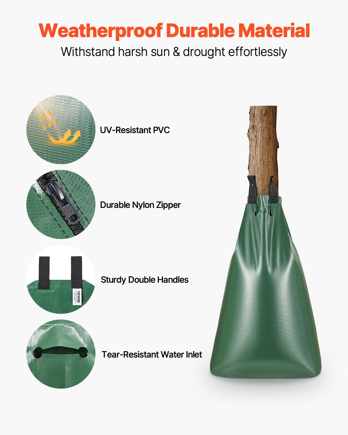 VEVOR Tree Watering Bag 4 Packs 20 Gallons Slow Release Tree Water Bag Durable 