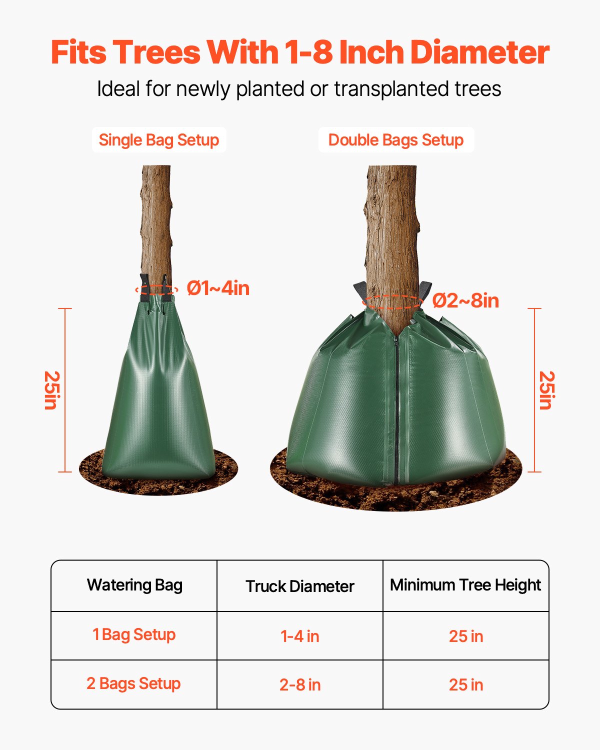 VEVOR Tree Watering Bag 4 Packs 20 Gallons Slow Release Tree Water Bag Durable 