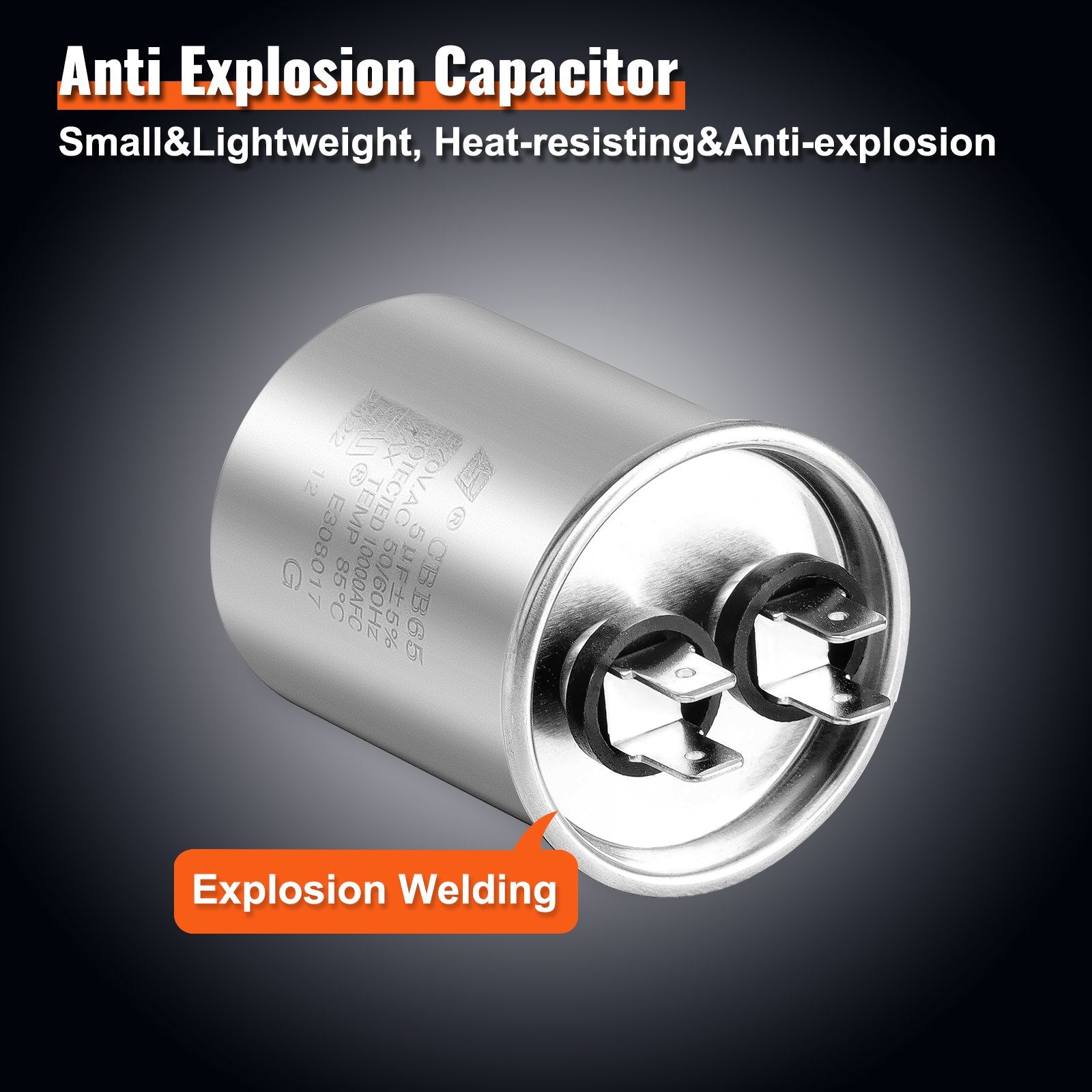 VEVOR Condenser Fan Motor 5KCP39BGS069S, 5KCP39BGY915S, 1/10 HP 208-230V, 1100RPM, OEM Standard Upgraded Replacement Condenser Motor Reversible Rotating, Explosion-proof CBB65 5?F/370V Capacitor 