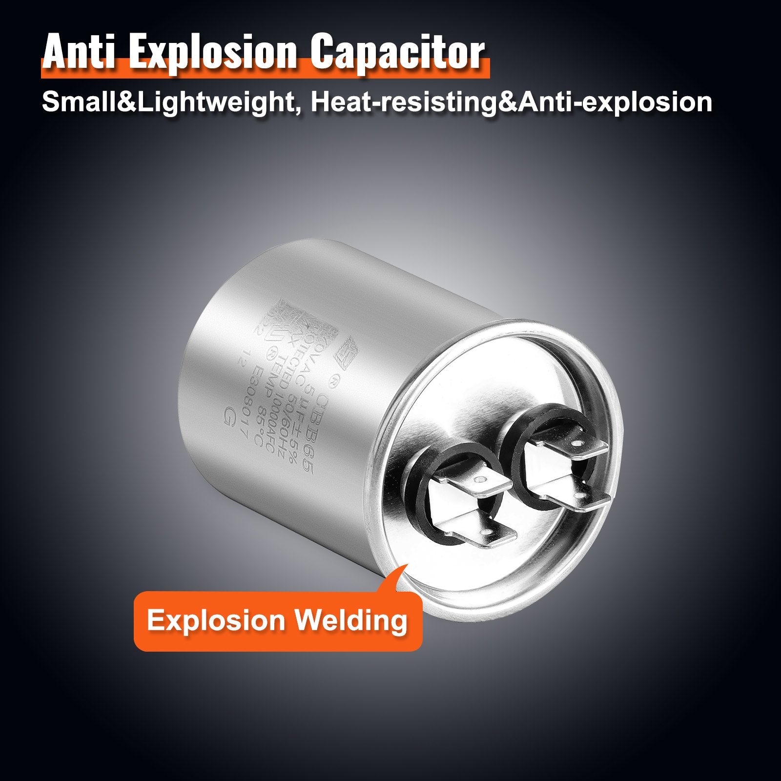 VEVOR Condenser Fan Motor K55HXJKL-2918, 51-23055-11, 1/5 HP 208-230V, 1075RPM, OEM Standard Upgraded Replacement Condenser Motor Reversible Rotating, Explosion-proof CBB65 5?F/370V Capacitor 