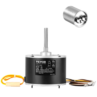 VEVOR Condenser Fan Motor OGD1016, 1/6 HP 208-230V Condenser Fan Motor 1075RPM, OEM Standard Upgraded Replacement Condenser Motor Reversible Rotating, Explosion-proof CBB65 5?F/370V Capacitor 